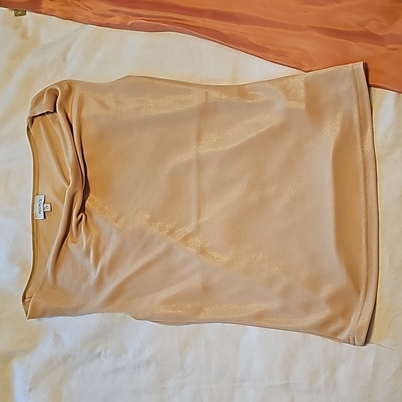 Ball Gown Bottom, High-waisted gown bottom, Size 8, Iridescent Orange with top. - Picture 12 of 14